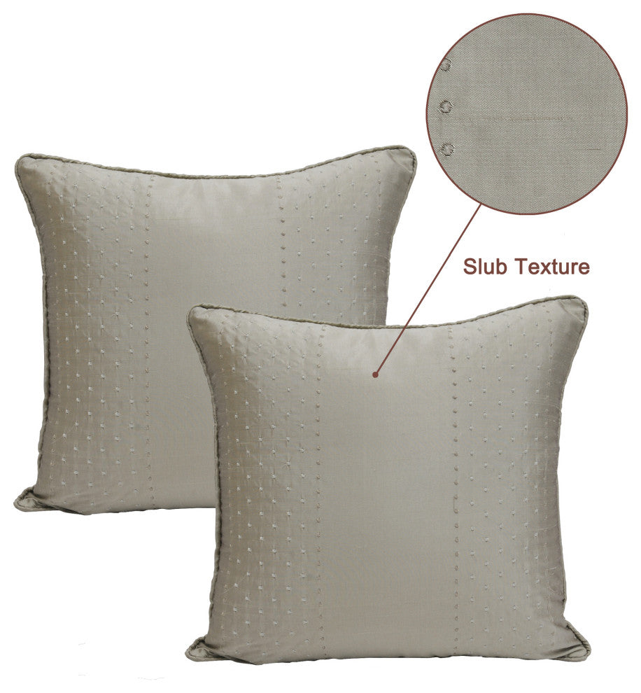 Home Soft Things Marquesa Dot Silk Pillow Shell Set, Slub Texture
