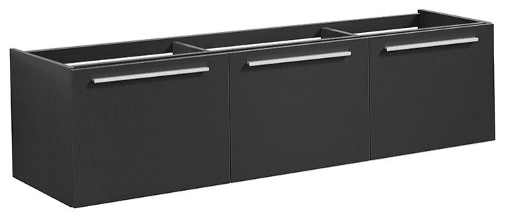 Fresca Vista 60" Black Double Sink Bathroom Vanity