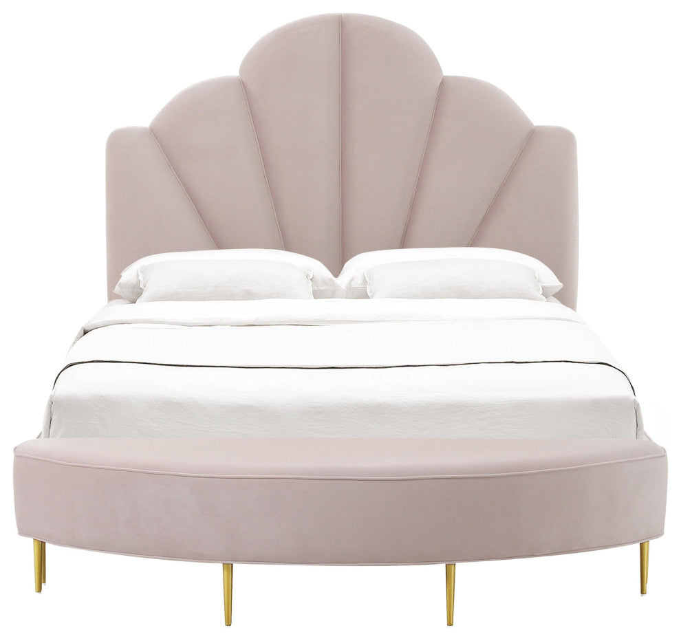 Bianca Blush Velvet Bed in Full