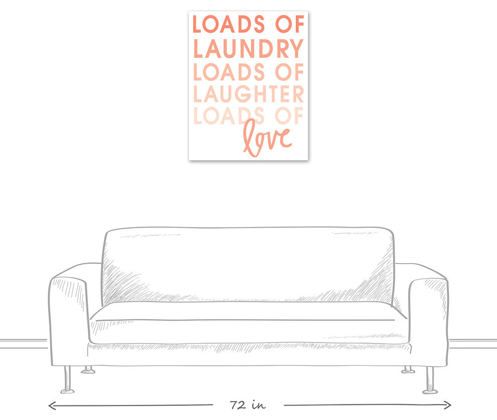 Loads of Laundry, Laughter, and Love Wall Art, Pink, 24x30
