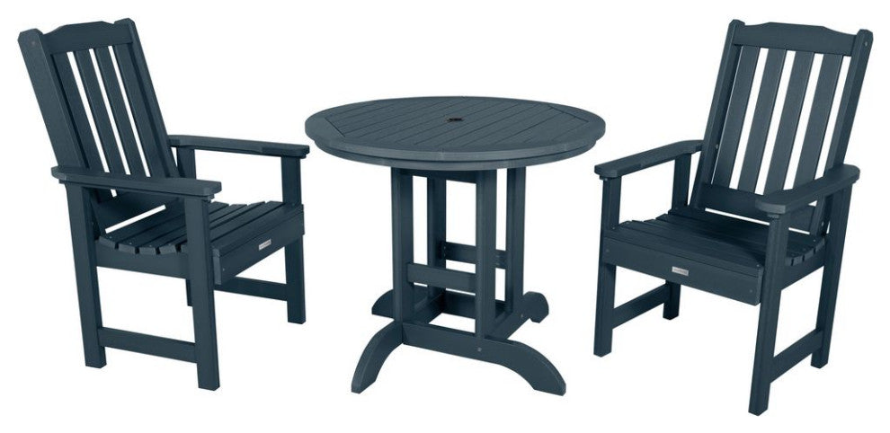 Lehigh 3-Piece Round Dining Set, Federal Blue