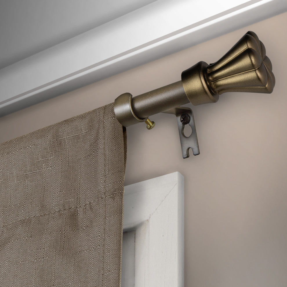 Pasha 5/8" Curtain Rod Antique Gold, 18-28"
