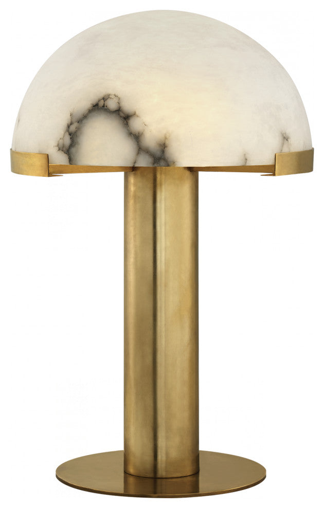 Melange Table Lamp, 1-Light, Antique Burnished Brass, Alabaster Shade, 23"H