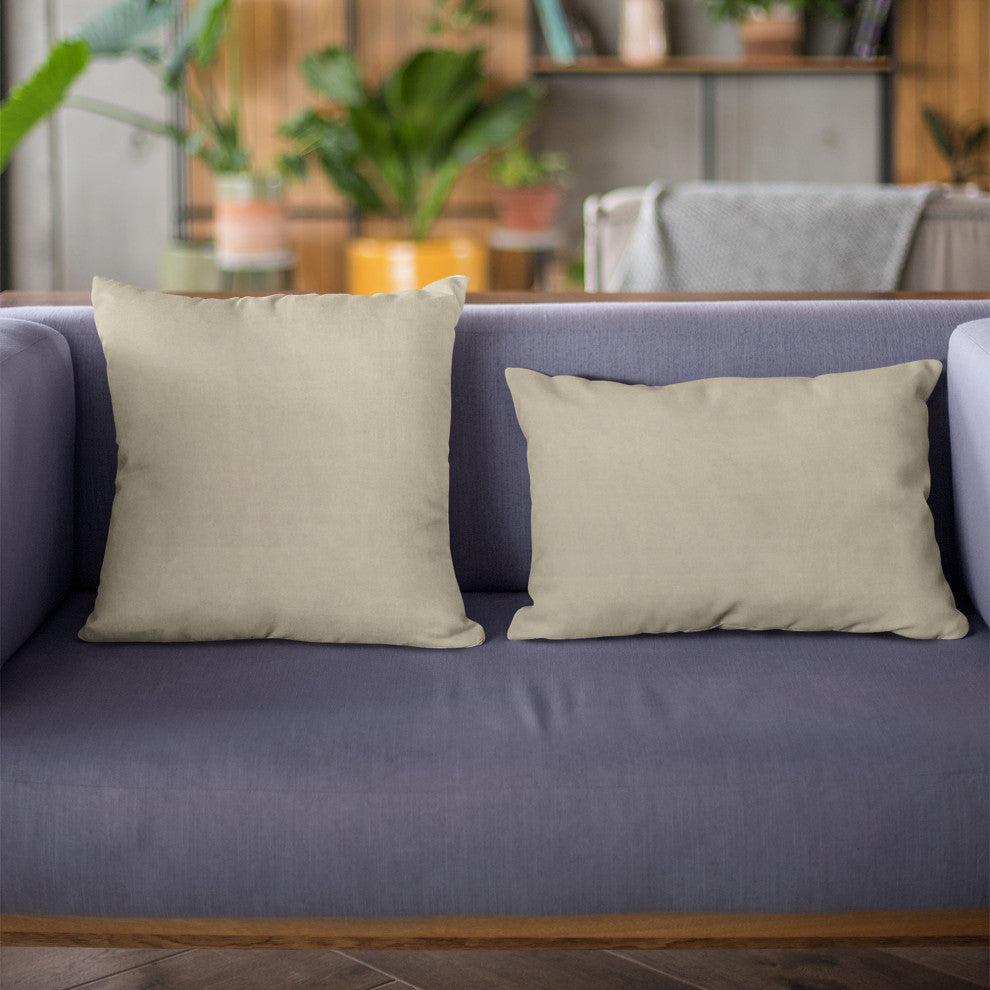Oyster Solid Shiny Velvet Luxury Throw Pillow, Double sided 12"x20"