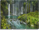 "Shiraito Falls near Mount Fuji Japan" Metal Wall Art, 3 Panels, 36"x28"