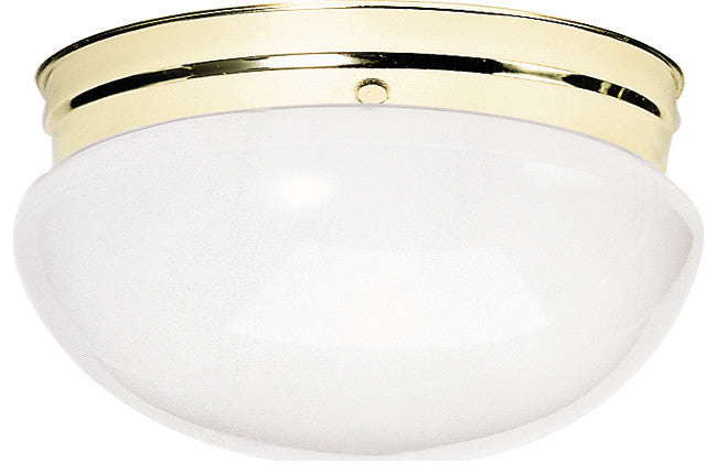 2 Light 12" Flush Mount Large White Mushroom