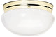 2 Light 12" Flush Mount Large White Mushroom