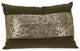 Glam Olive With Gold Sequins Lumbar Throw Pillow
