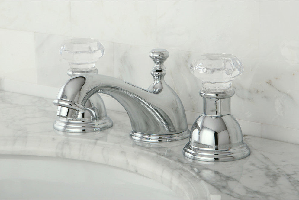 Kingston Brass Widespread Bathroom Faucet With Brass Pop-Up, Polished Chrome