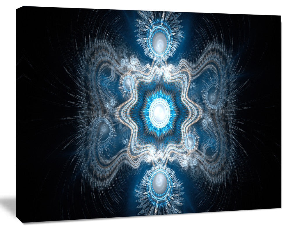 Cabalistic Clear Blue Texture, Oversized Abstract Canvas Art Print, 60x40