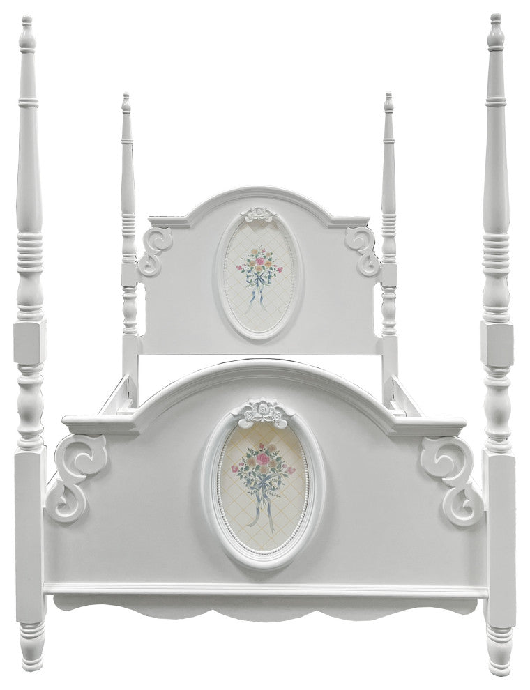 ACME Flora Full Bed, Poster, White Finish