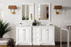 James Martin 825-V72-BW-3ENC 72" Double Vanity Bright White w/ 3 CM Quartz Top