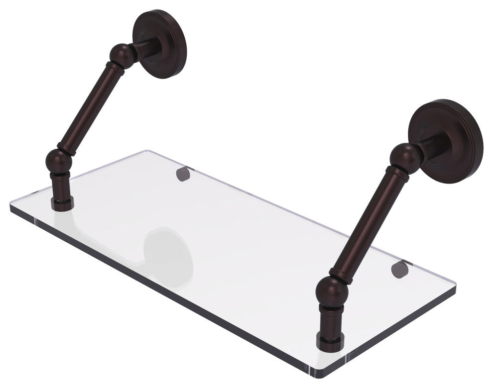 Prestige Regal 18" Floating Glass Shelf, Antique Bronze