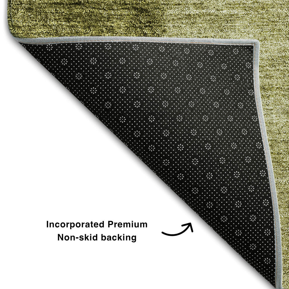 Premium Machine Washable Mayfield AMF690 Olive 10' x 14' Rug
