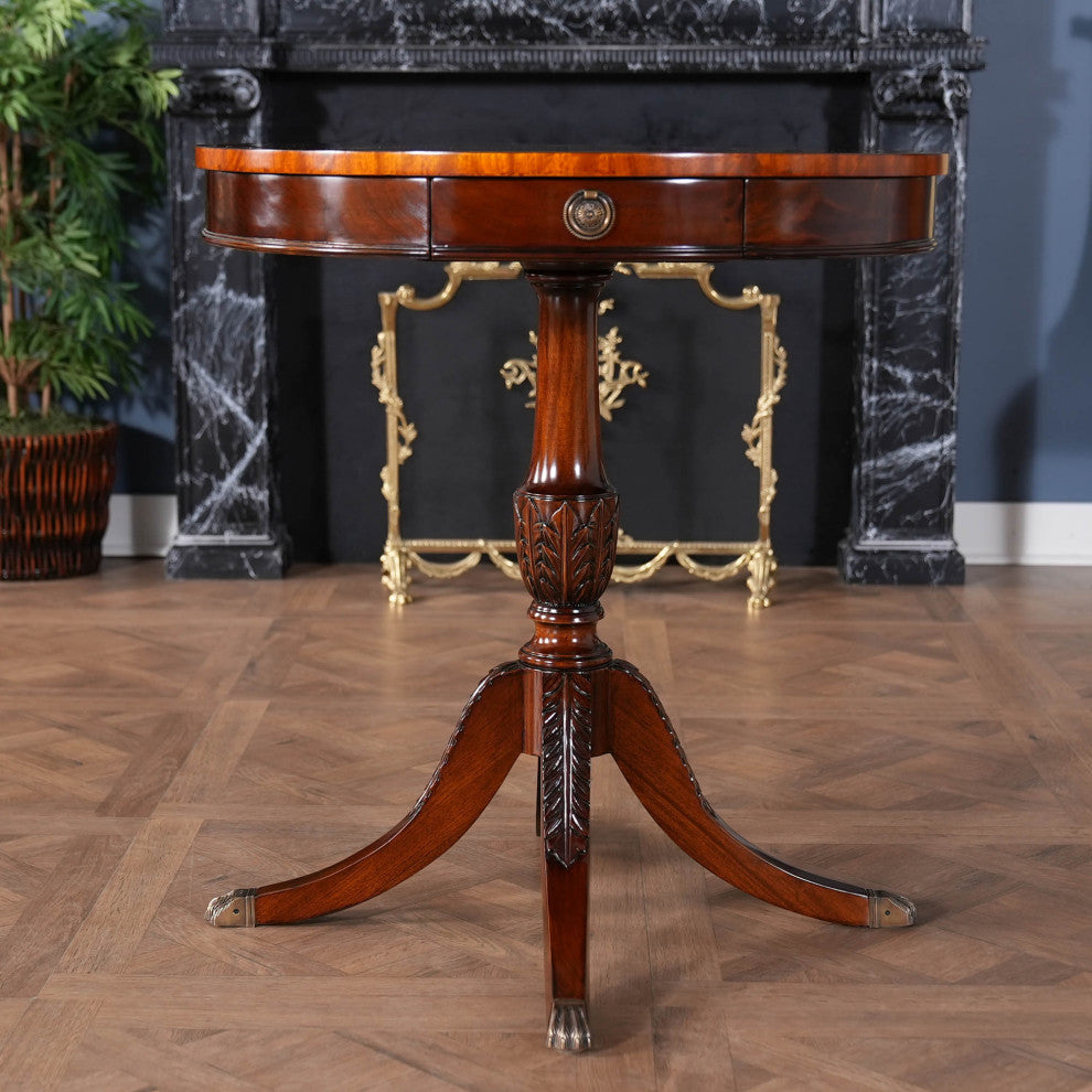 Drum Table With Drawer