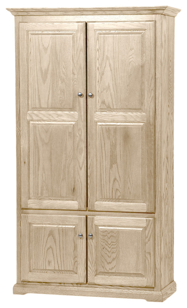 Extra Wide Oak Kitchen Pantry, Bright White Oak