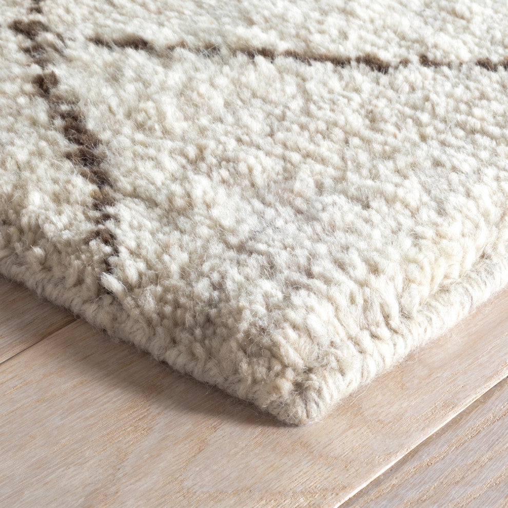 Dash & Albert Numa Charcoal Hand Knotted Wool Rug, Natural, 6' x 9'