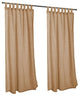 Linen Sesame Sunbrella Outdoor Single-Panel Curtain With Tabs, 84"x50"