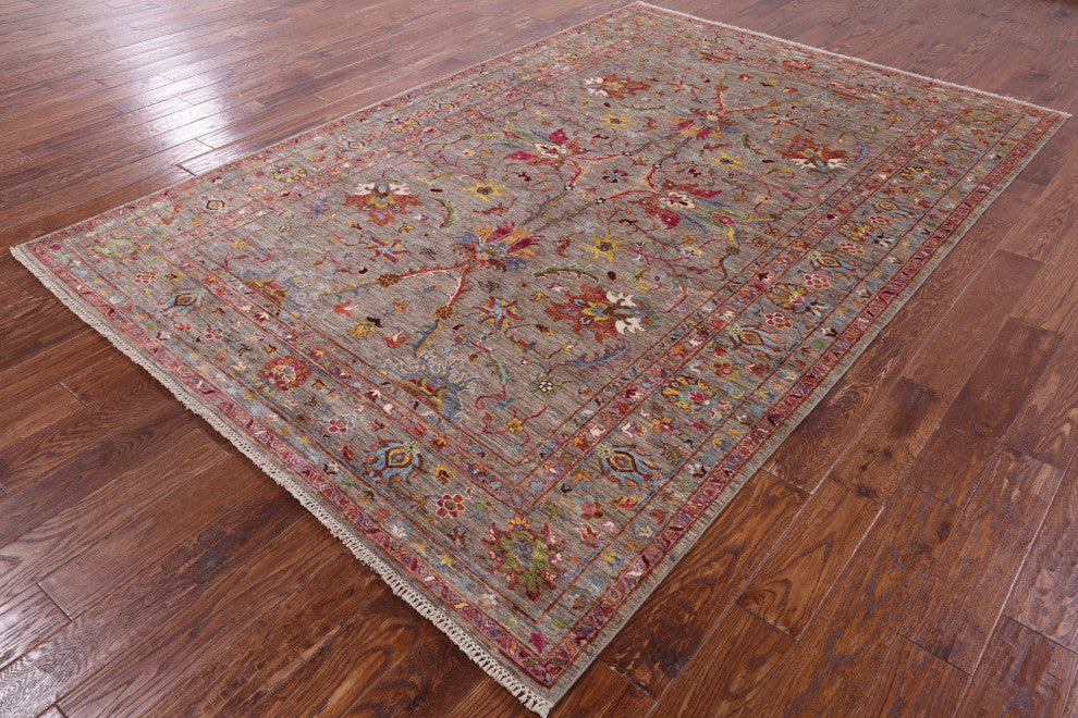 6' 9" X 10' 0" Persian Tabriz Hand-Knotted Wool Rug Q8331