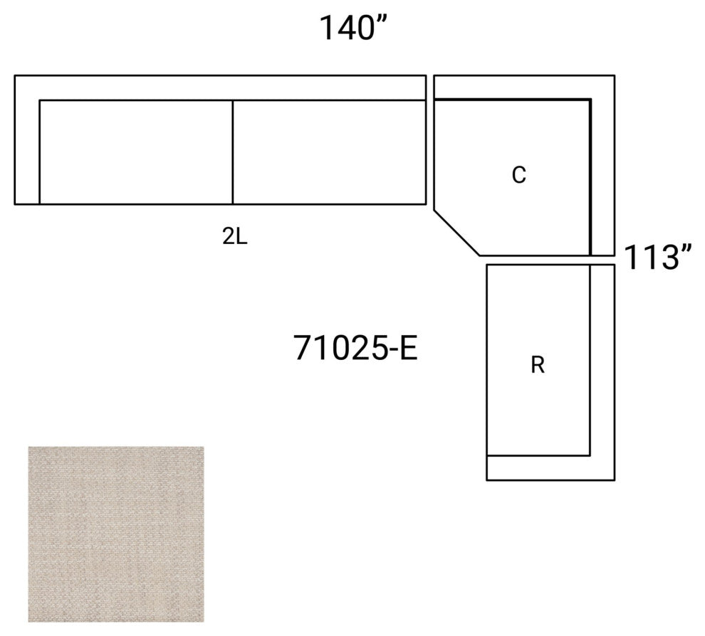 Warner Oatmeal 3-Piece Sofa Set With Corner-Piece