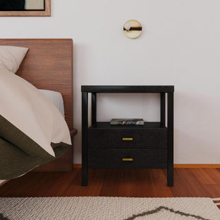 East at Main Windwood 22" Wood Nightstand, Black