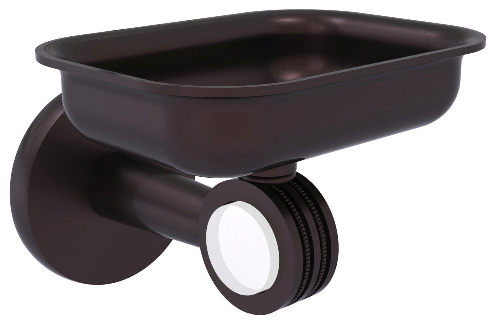 Clearview Wall Mounted Soap Dish Holder with Dotted Accents, Antique Bronze