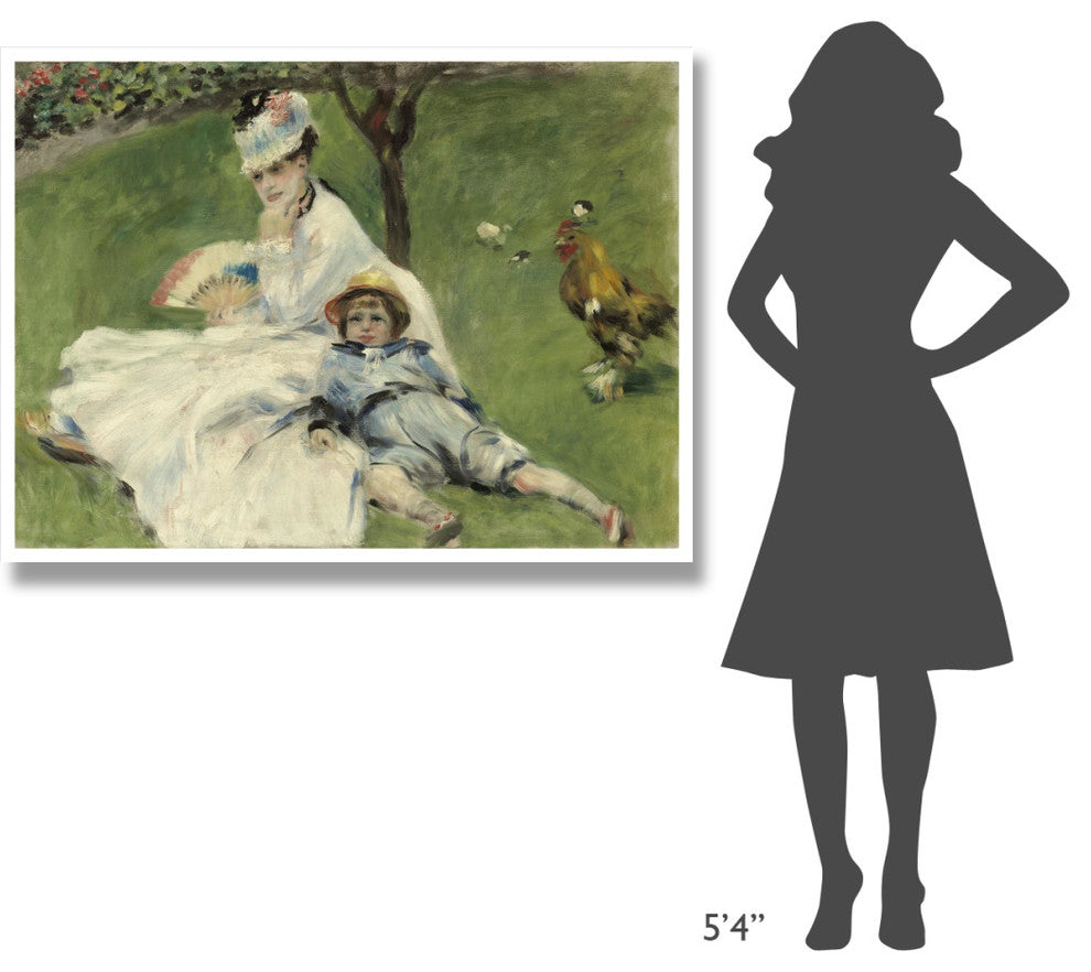 "Madame Monet and Her Son" Digital Paper Print by Pierre-Auguste Renoir, 50"x38"