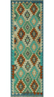 Sun Faded Kilim Mahabbat Blue/Rust Runner, 2'7x7'10
