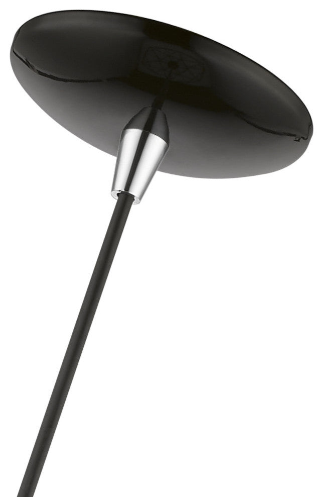 Knox 1 Light Shiny Black With Polished Chrome Accents Pendant