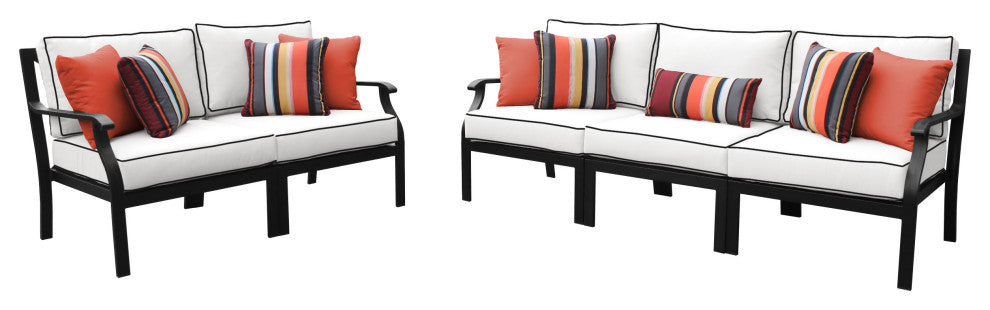 kathy ireland Madison Ave. 5 Piece Aluminum Patio Furniture Set 05a, Snow