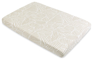Mini Crib Sheet, GOTS Certified Organic Muslin Cotton, Oat Stripe