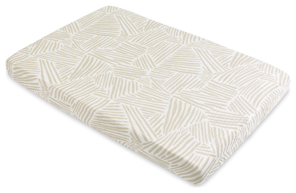 Mini Crib Sheet, GOTS Certified Organic Muslin Cotton, Oat Stripe