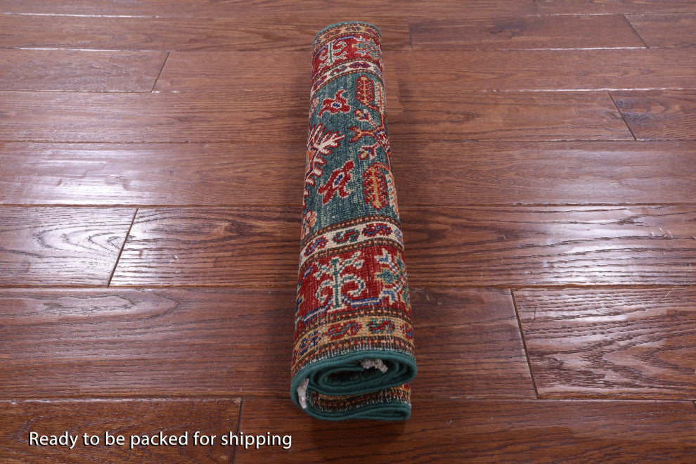 Super Kazak Handmade Wool Rug 1' 11" X 3' 1" - Q12981