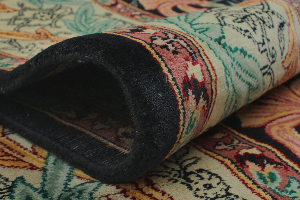 Pak-Persian Carnation Black Rug, 8'0x10'6