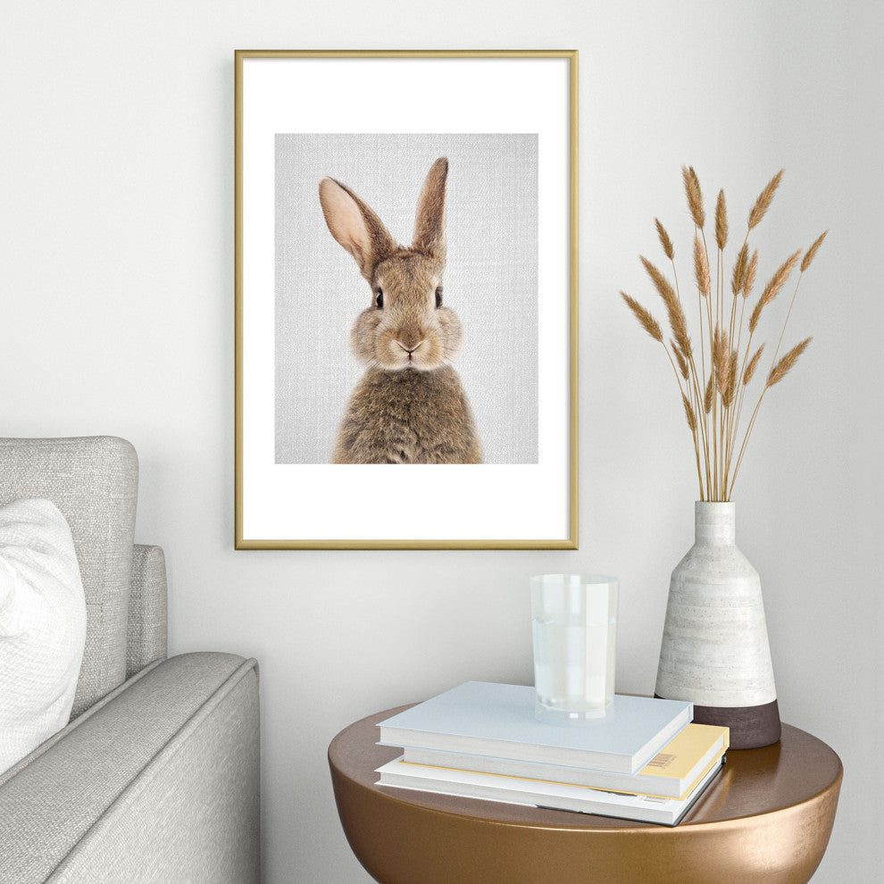Gal Design Rabbit Colorful Metal Framed Art Print