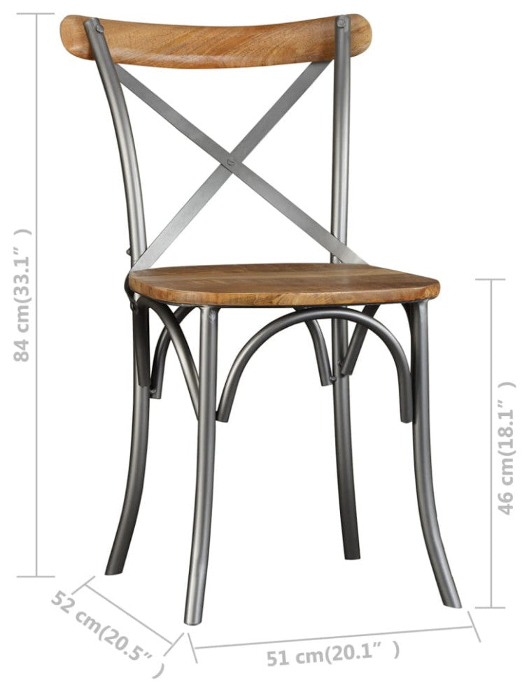 vidaXL Dining Chairs 2 pcs Solid Mango Wood