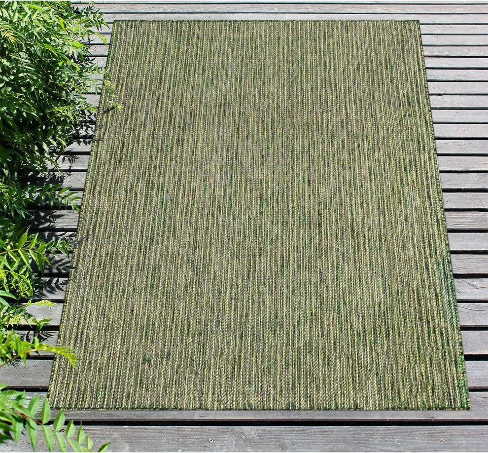 Carmel Texture Stripe Indoor/Outdoor Rug, Green, 4'10"x7'6"
