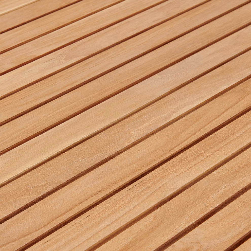 Lounge Dining Table, Rectangular, Wood, Brown Natural, Modern, Outdoor Patio