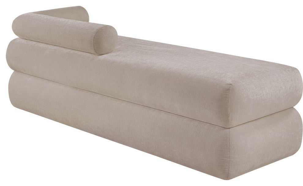 Kennedy Upholstered Bench, Beige, Chenille Fabric