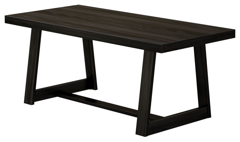 Classic Rectangular Dining Room Table (72in / 1830mm), Black Wirebrush