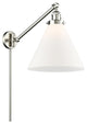 X-Large Cone 1-Light Swing Arm, Brushed Satin Nickel, Matte White