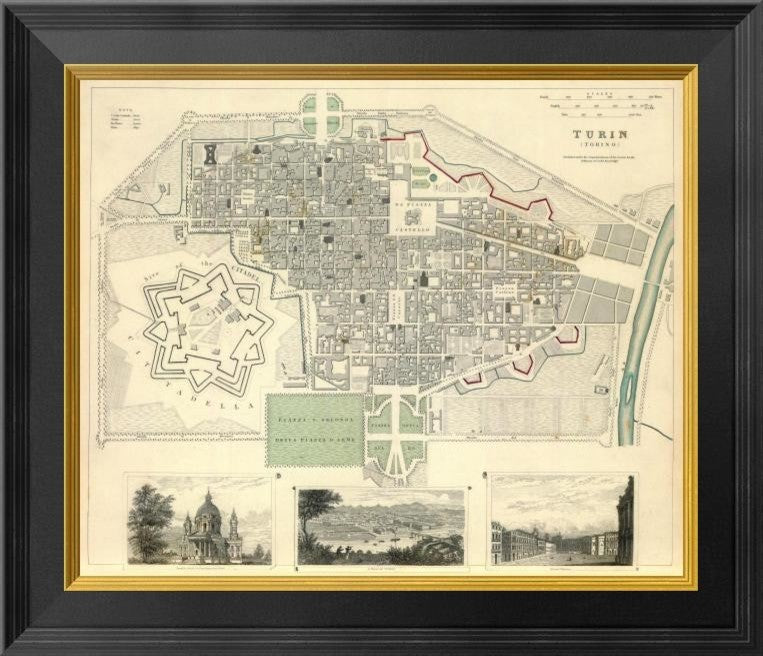"Turin, Italy, 1833"  by Society for the Diffusion of Useful Knowledge, 20x17"