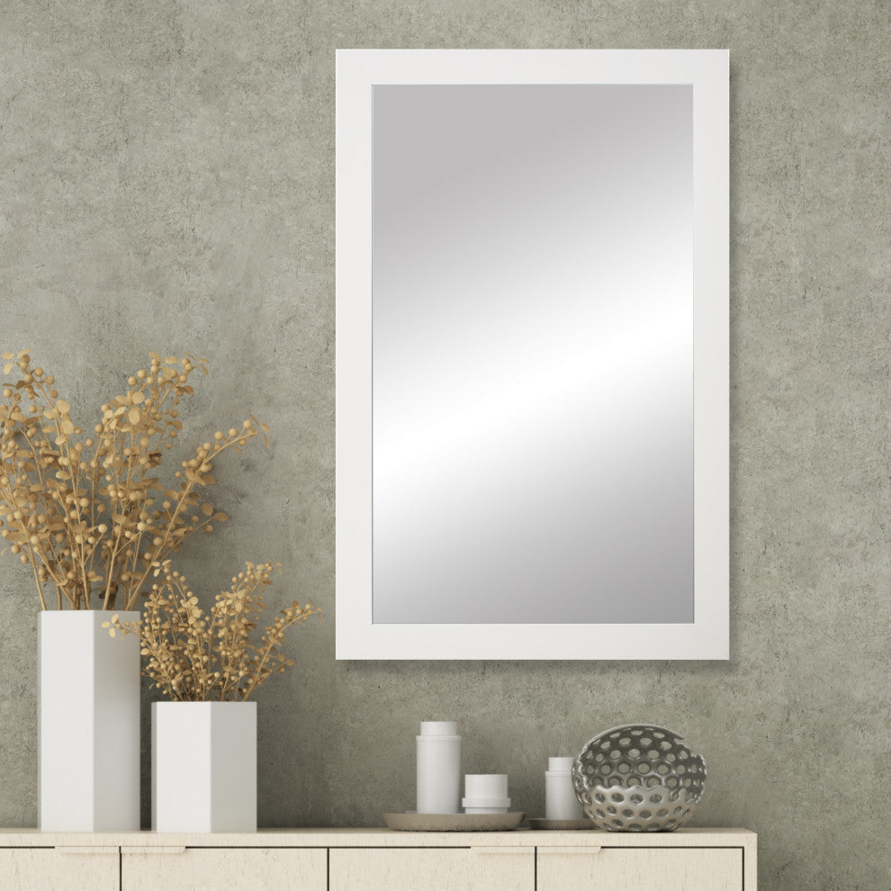 Briscoe White Framed Wall Mirror, 36" X 54"