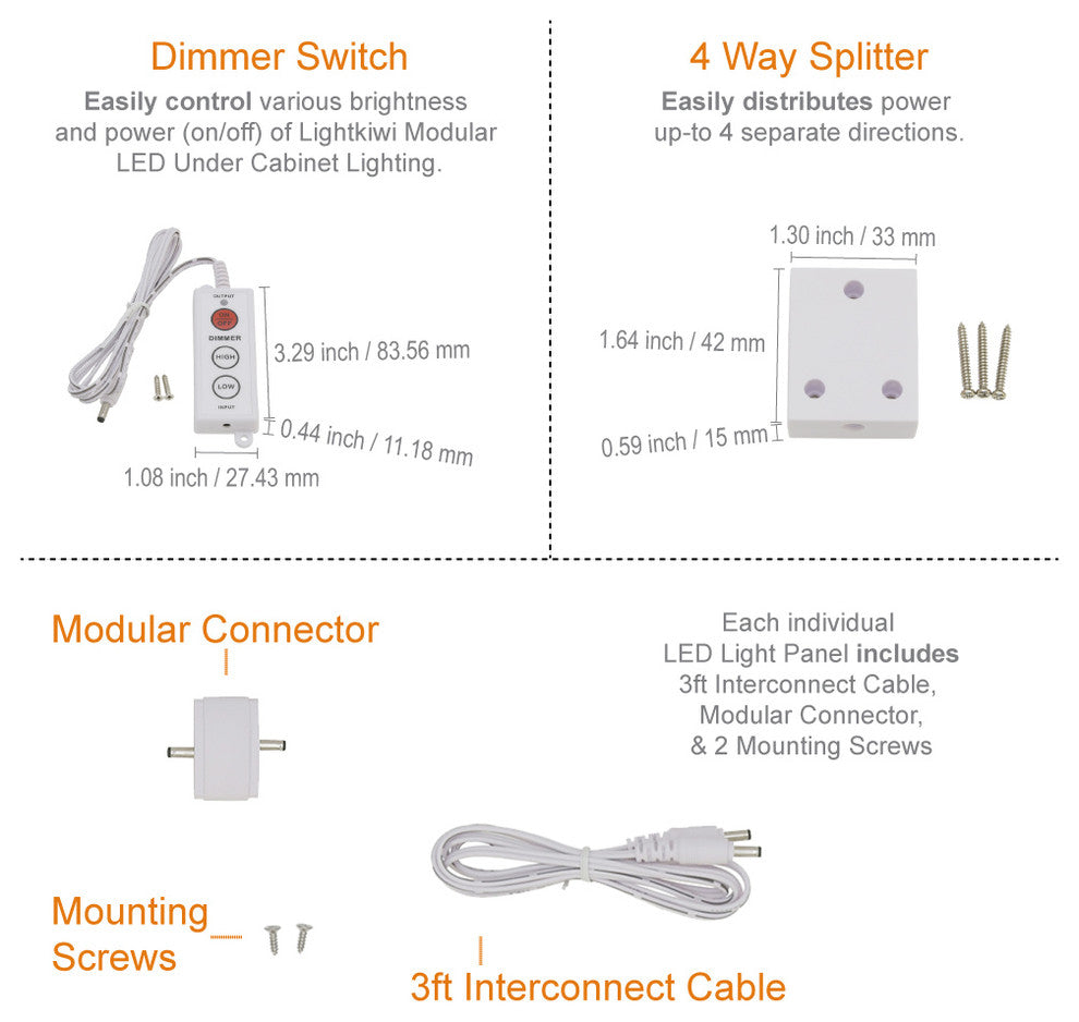 Lightkiwi Lilium 6" Cool White LED Under Cabinet Lighting Premium Kit