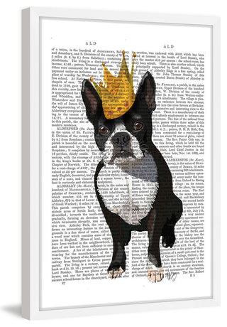 "Boston Terrier Crown" Framed Painting Print, 20"x30"