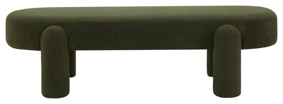 Safavieh Couture Laurence Corduroy Bench, Olive
