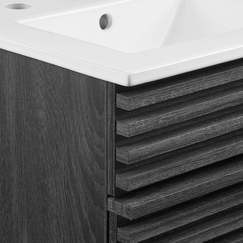 Render 18" Bathroom Vanity Cabinet, Charcoal White