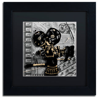 'Movie Camera' Matted Framed Canvas Art by Roderick Stevens