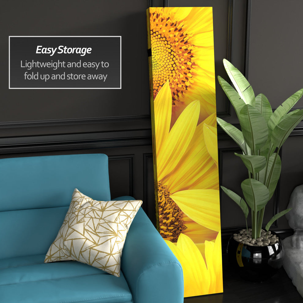 6' Tall Double Sided Sunflowers Canvas Room Divider