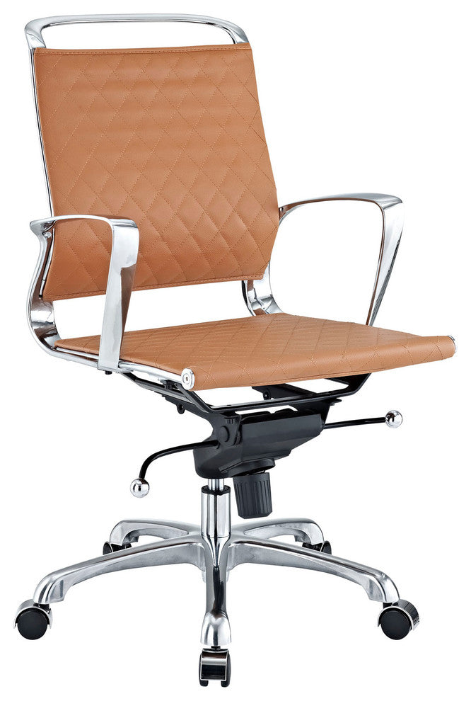 Tan Vibe Mid Back Leather Office Chair